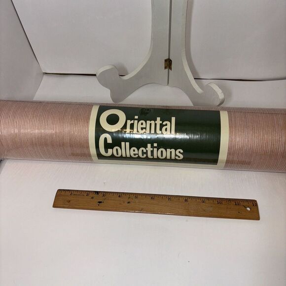Wallpaper Peach Pink Oriental Collections String 20.5 In. X 11 Yd 56.3 Sqyd Euro - Picture 3 of 9